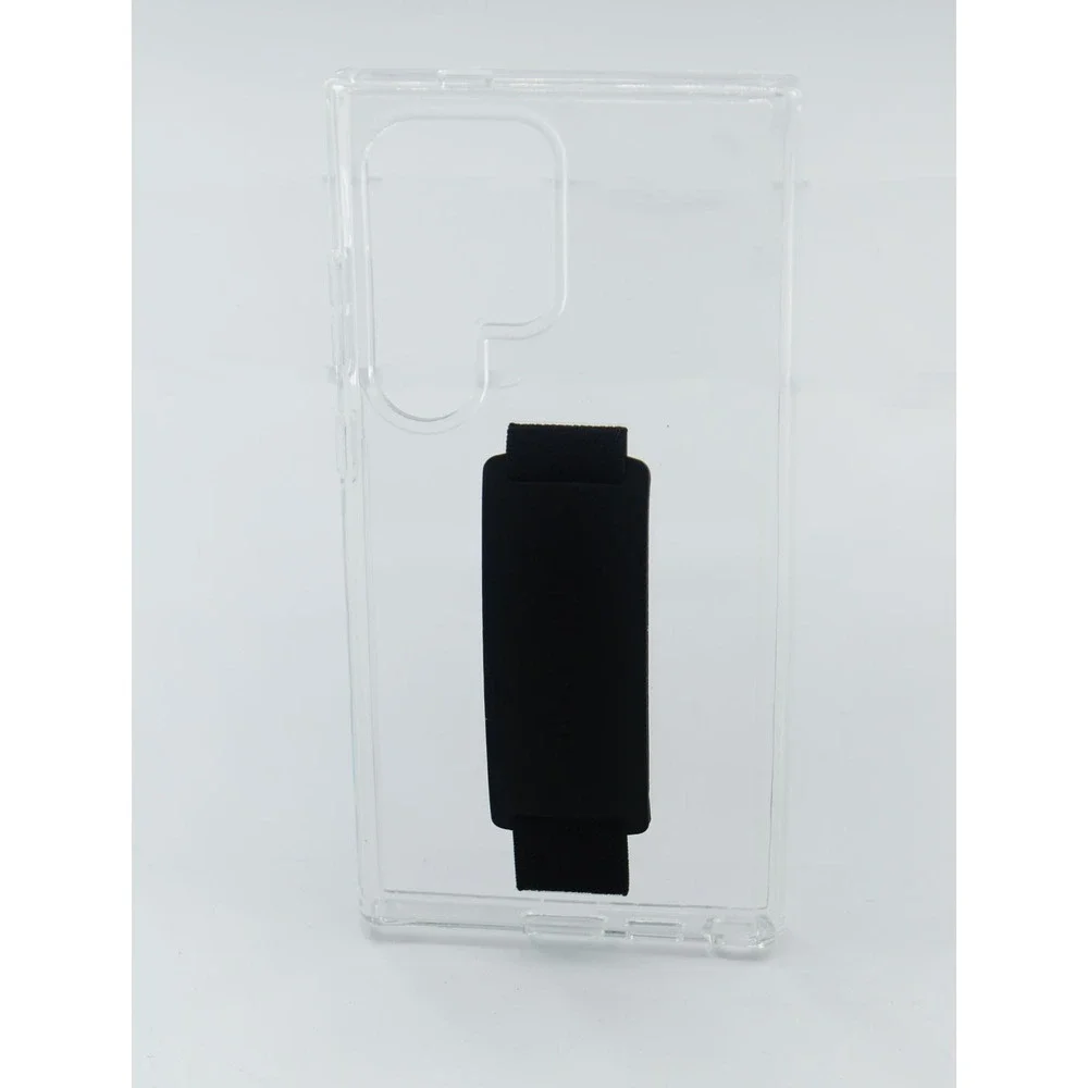 Encased Samsung Galaxy S24 Ultra Clear Case with Black Finger Strap