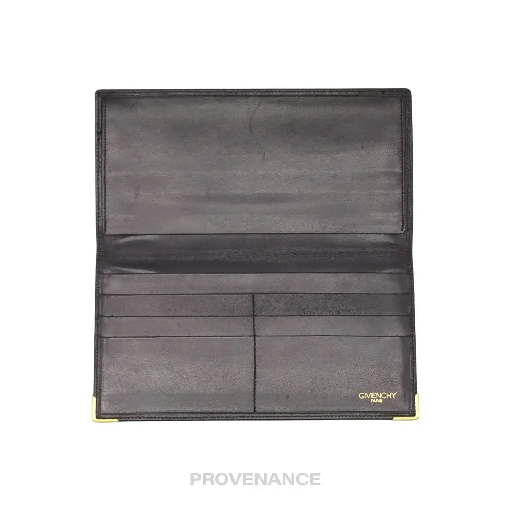 🔴 Givenchy Long Wallet - Black Leather