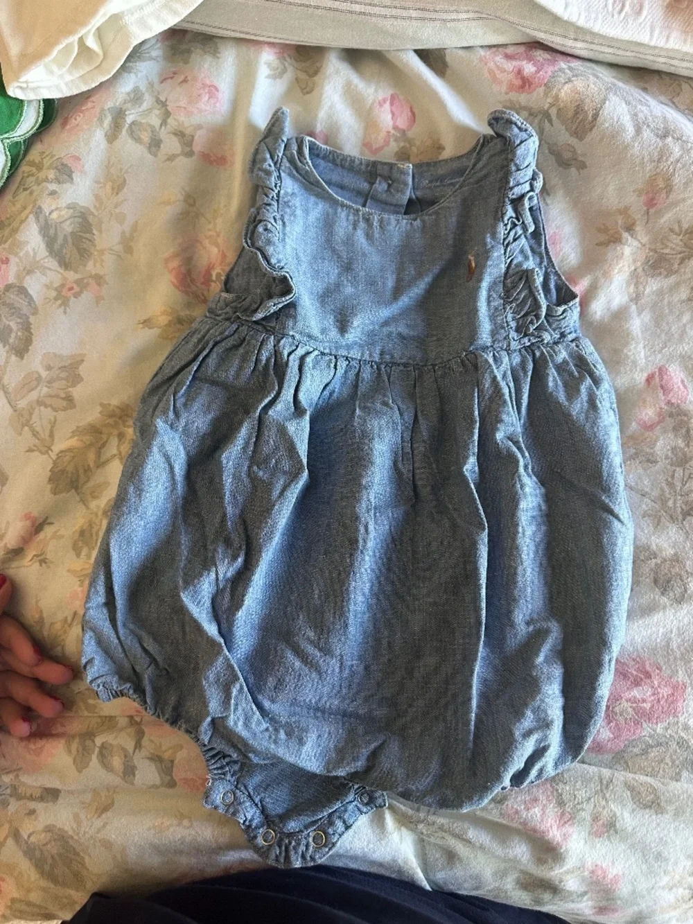 Chambray Bubble Romper 6M