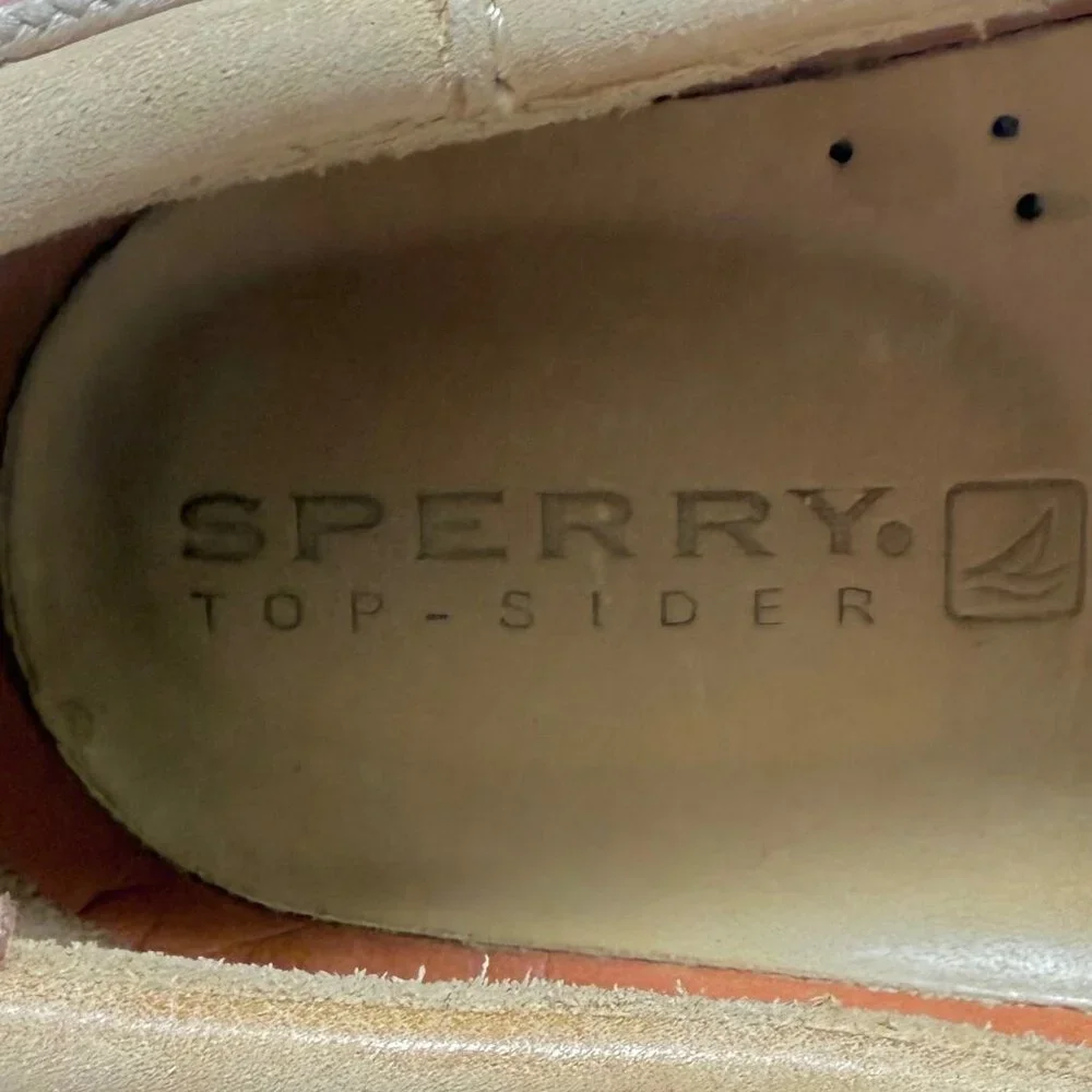 Sperry Topsider Men's Tan Leather and Nylon Billfish 3-Eye Boat Shoes Size 11‎