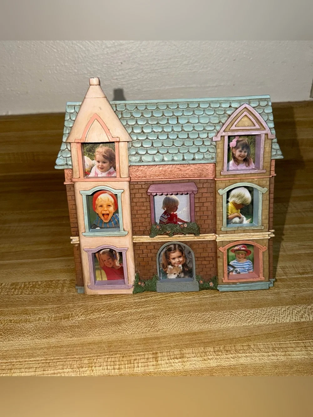 Vintage house picture frame cottage home decor cute dollhouse style
