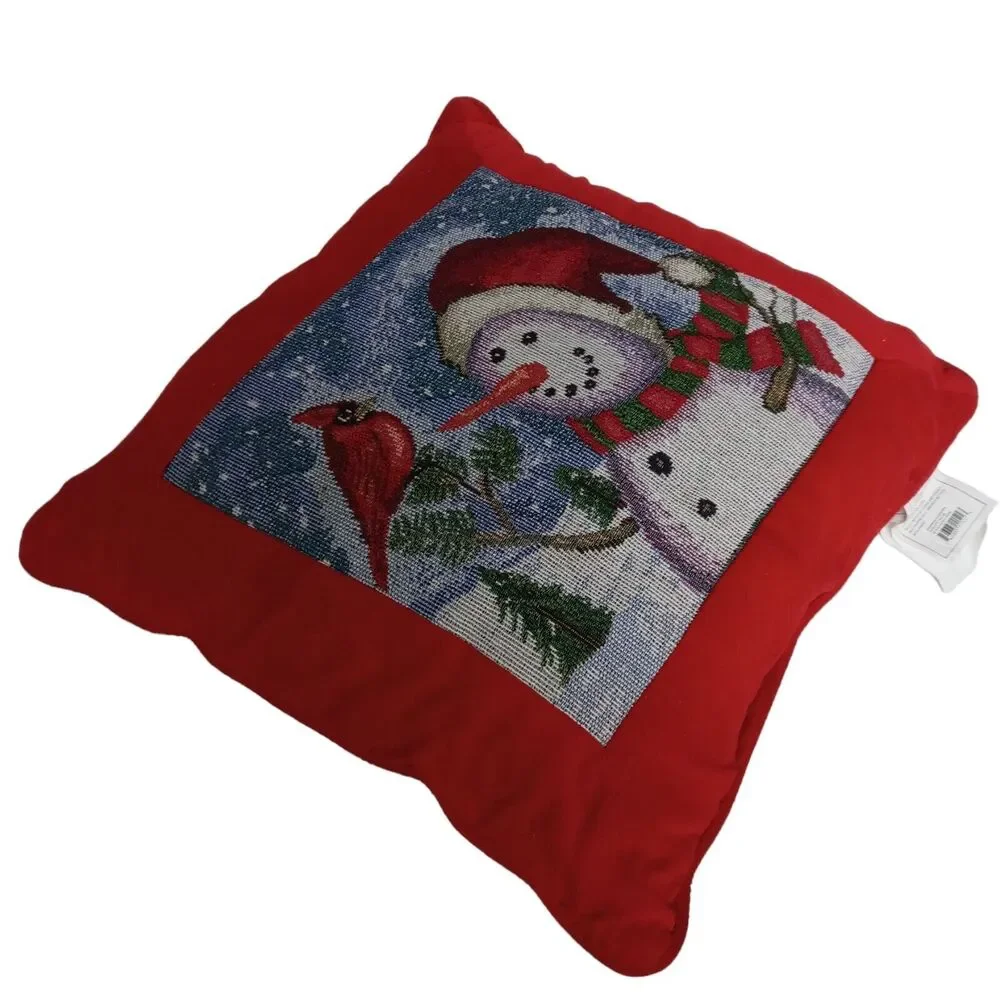 Christmas pillow vintage snowman
