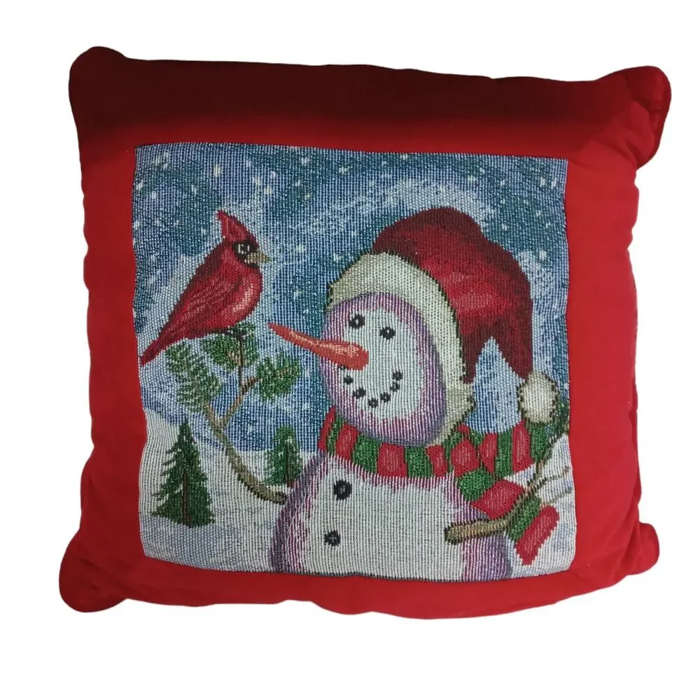 Christmas pillow vintage snowman