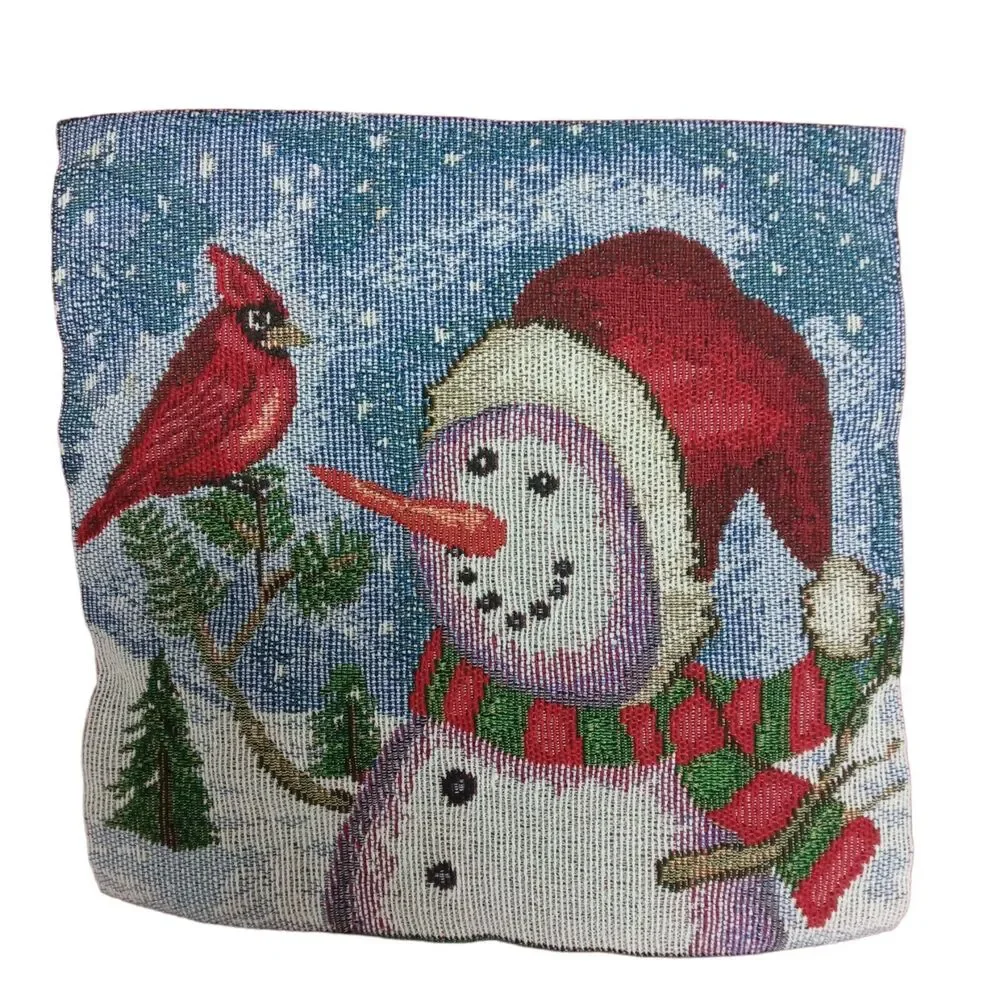 Christmas pillow vintage snowman