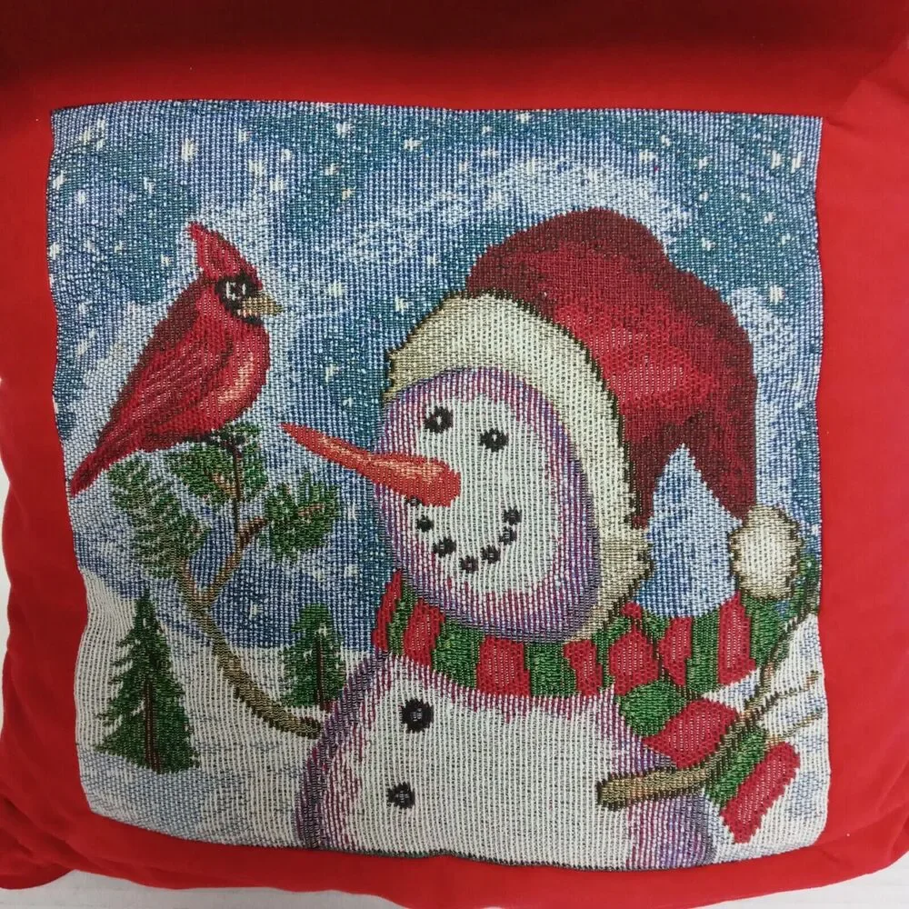 Christmas pillow vintage snowman