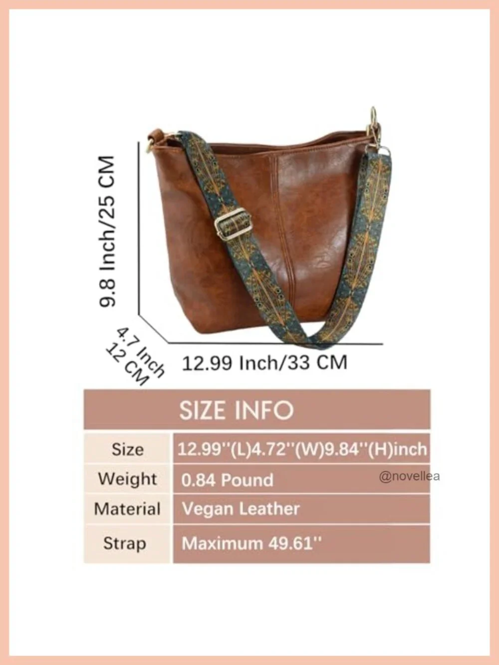 Vegan Leather Hobo Bag Crossbody Purse with Zipper Shoulder Handbag