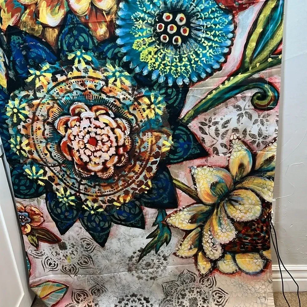Laural Home Floral Shower Curtain Boho Colorful Spring Floral 71” x 72”