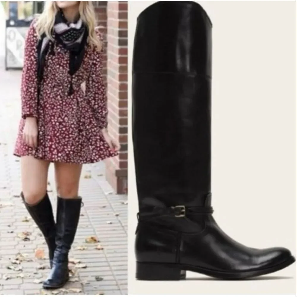 Frye Melissa black tall riding boot size 6