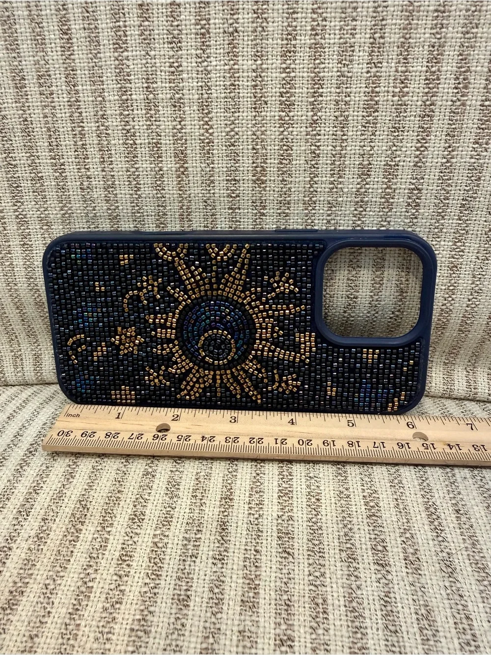 Beaded navy moon phone case 16 Pro Max in like new condition #beaded #celestial