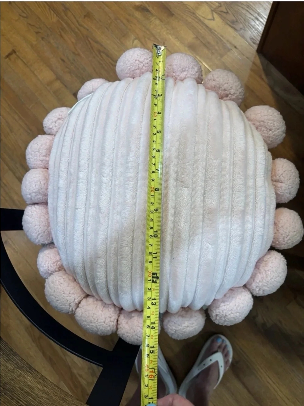 Koolaburra Round Pink Pom Pom Decorative Pillow