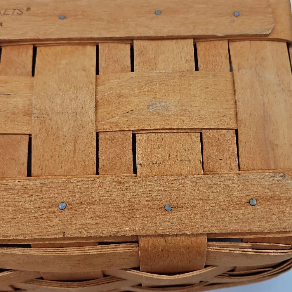 Longaberger Rectangle Basket 14” with Floral Liner 1995