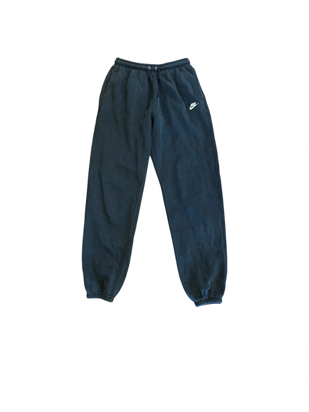 Nike black sweatpants with white logo,
