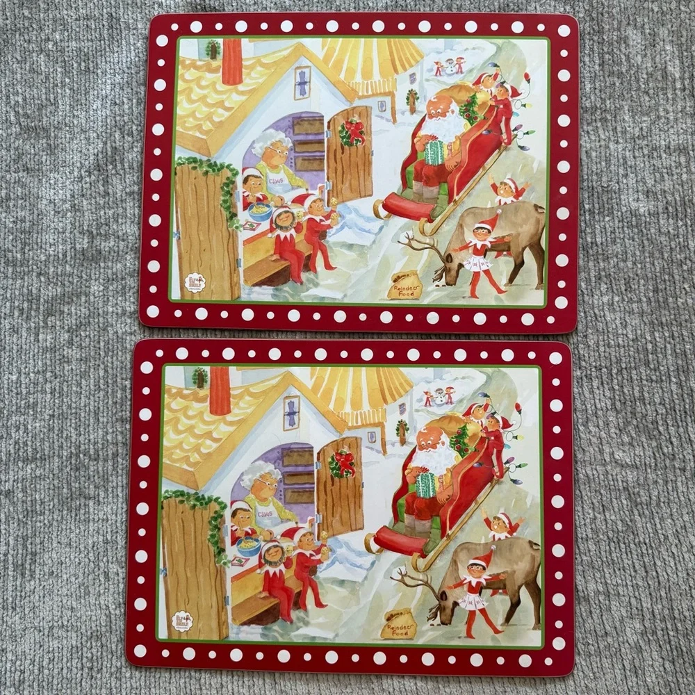Pottery Barn Kids Elf On The Shelf Christmas Placemats (Set‎ Of 2)