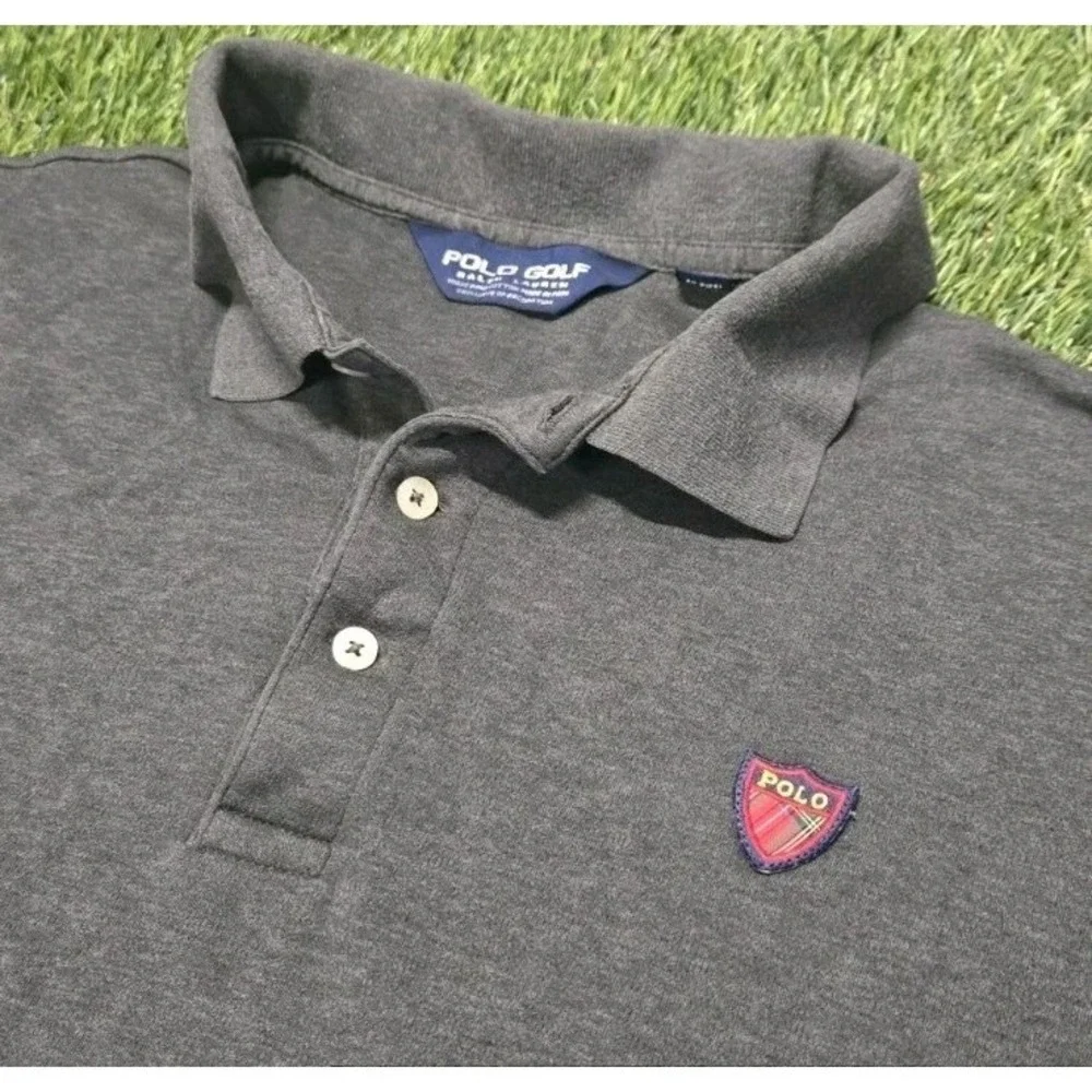 Polo Golf Ralph Lauren Mens XL College of Charleston Long Sleeve Polo Shirt Gray