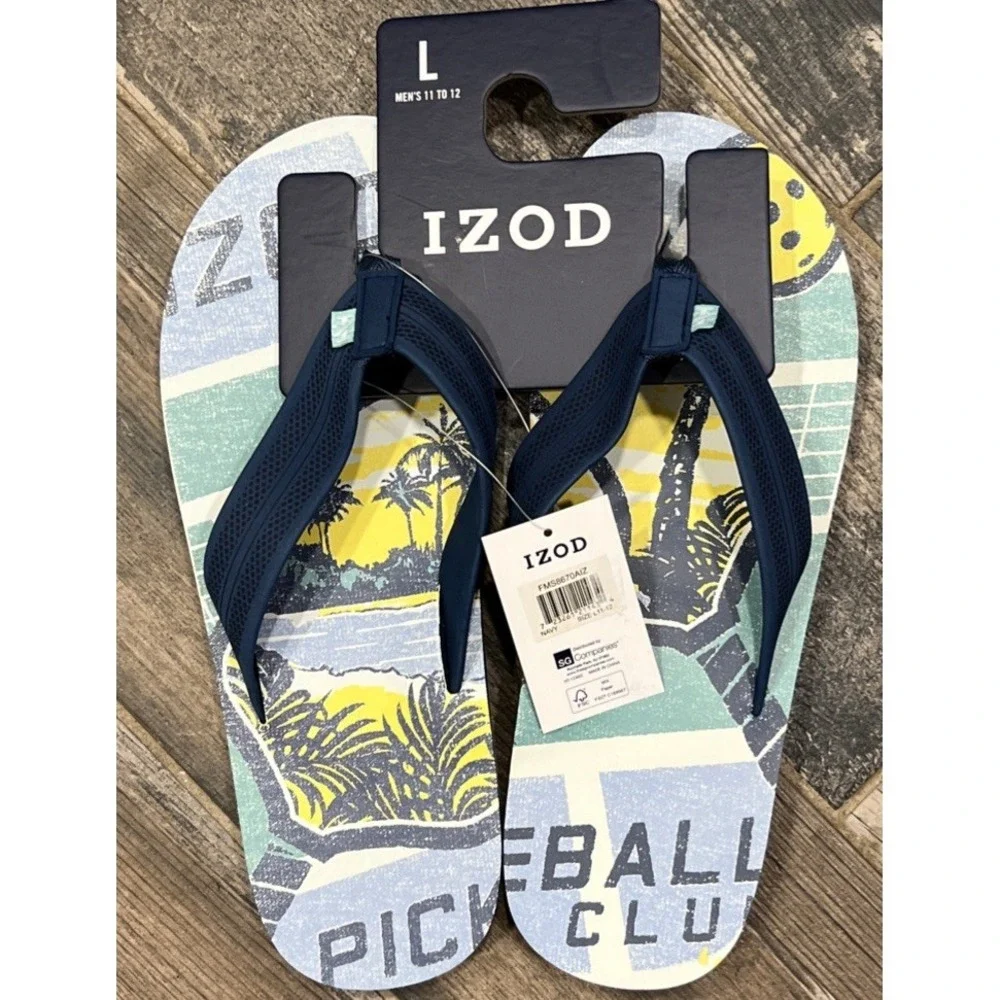 New IZOD Men's Flip Flops Sandals 