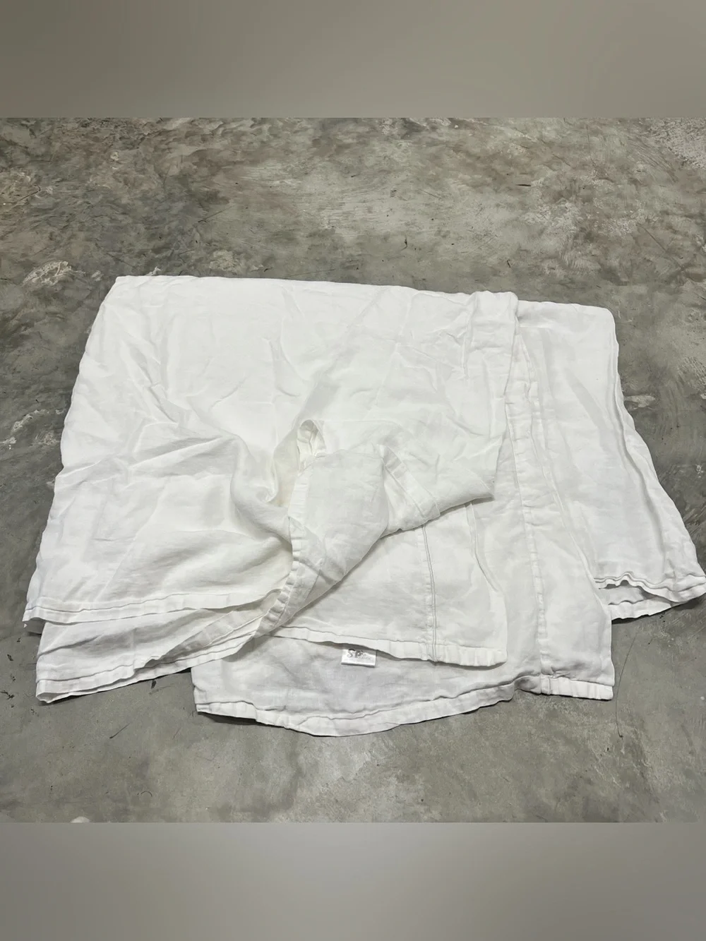 Simple Opulence Premium 100% Linen Flat Queen Size Bed Sheet 1 Piece White 98x98