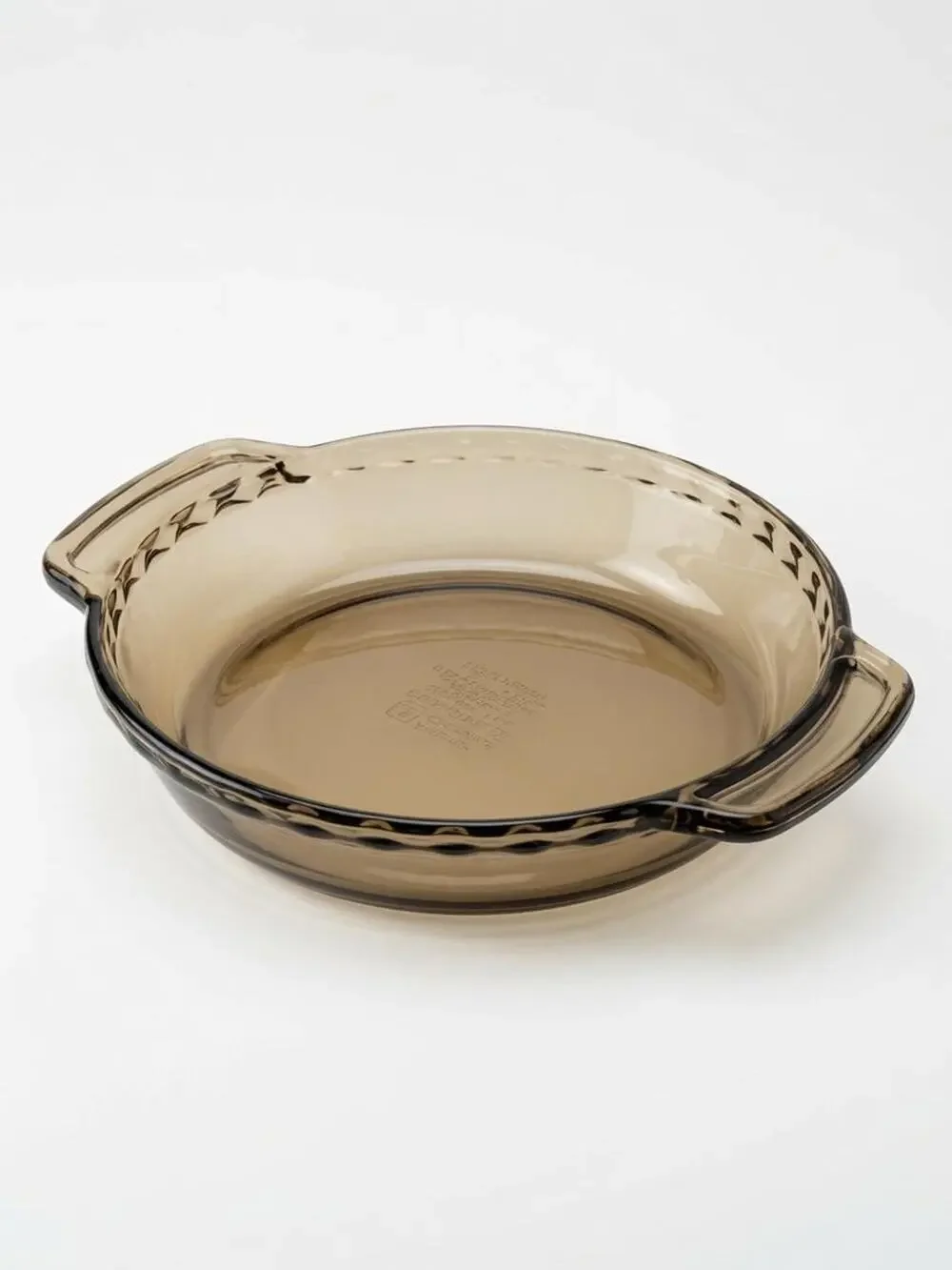 Vintage Anchor Hocking Deep Pie Plate 9 Inch, Smoke Amber Glass Ovenware Dish