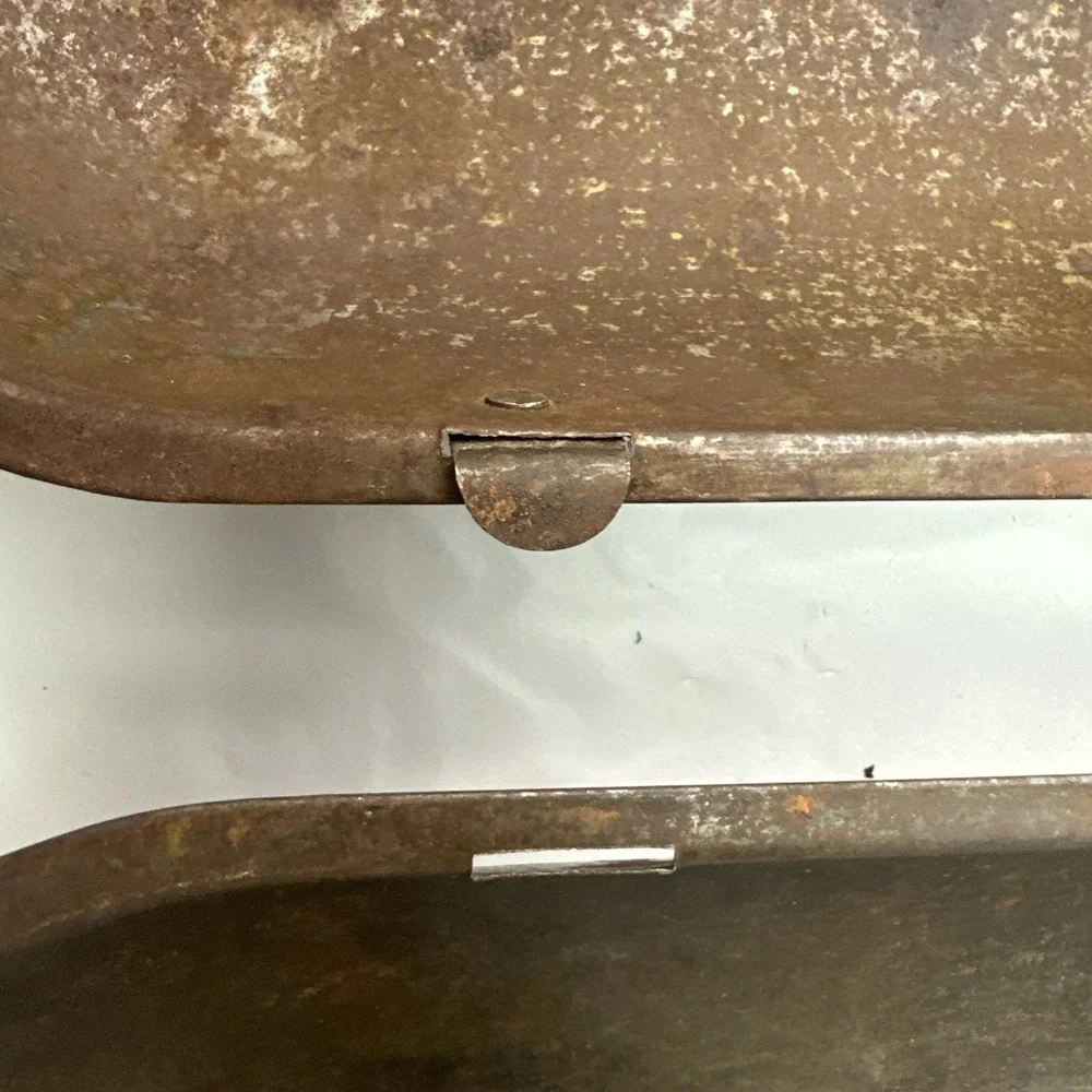 Antique Ideal Bread Pan Patent Aug 1899 Hinged Tin Cylindrical Baking Mold 13in