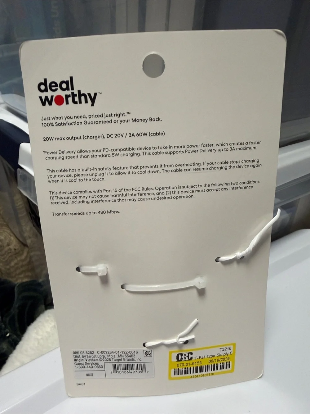 White USB-C to USB-C Home Charging Kit