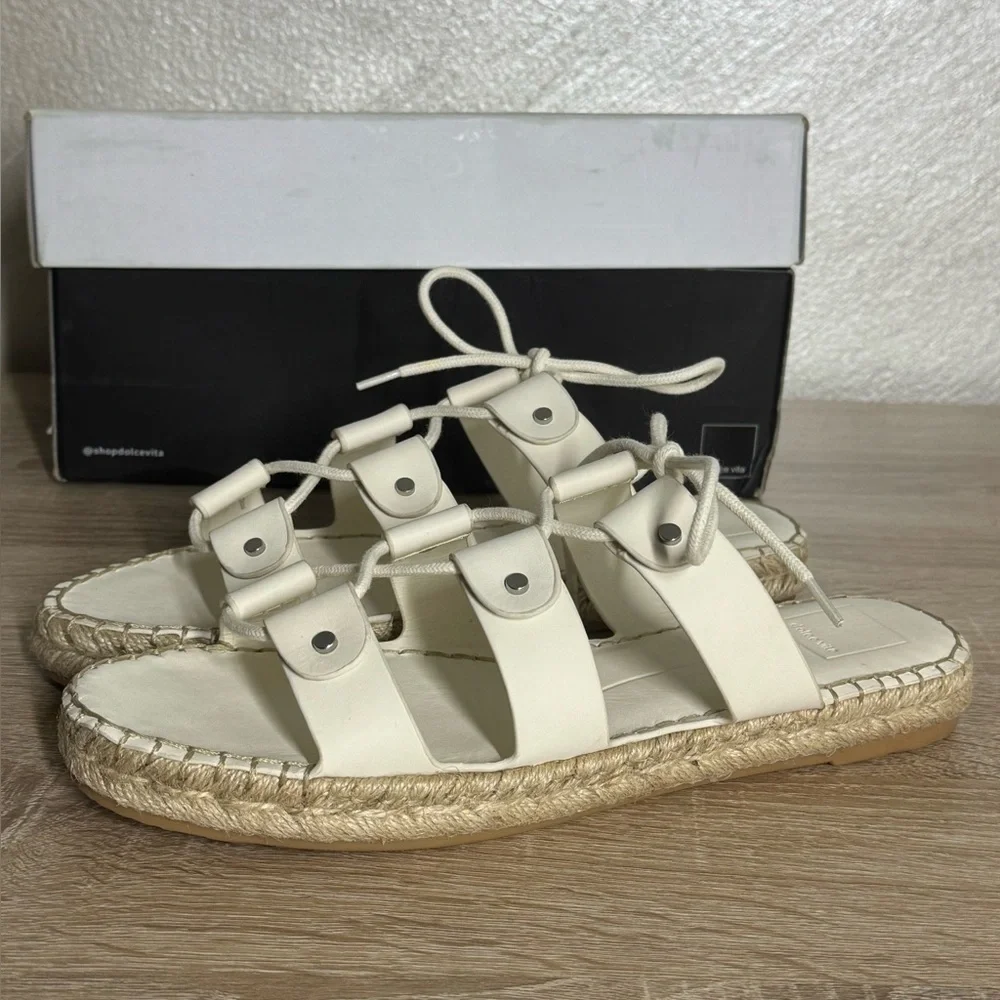 Dolce Vita Cream Espadrille Gladiator Sandals