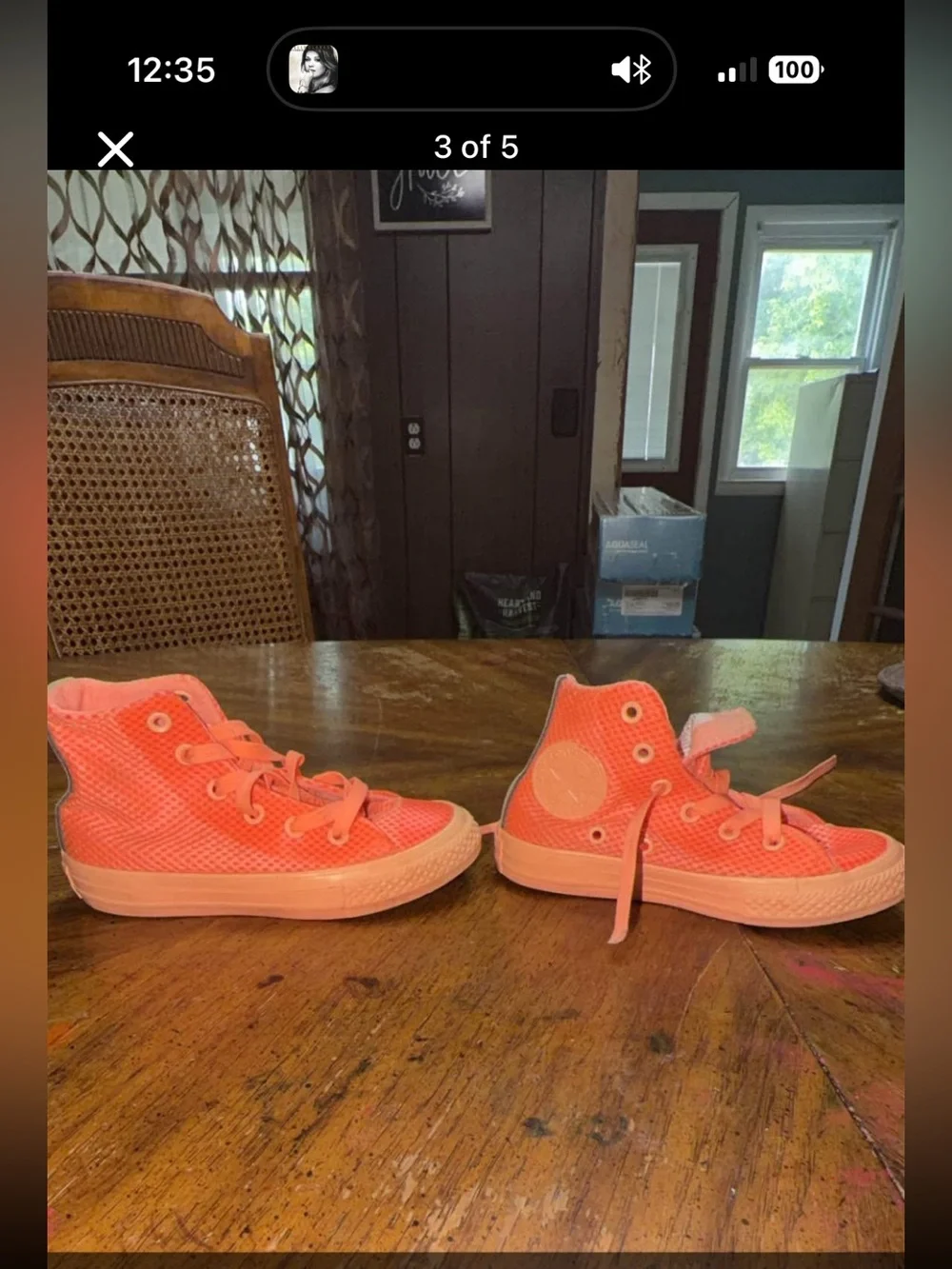 Converse Kids High Top Sneakers in Coral Pink