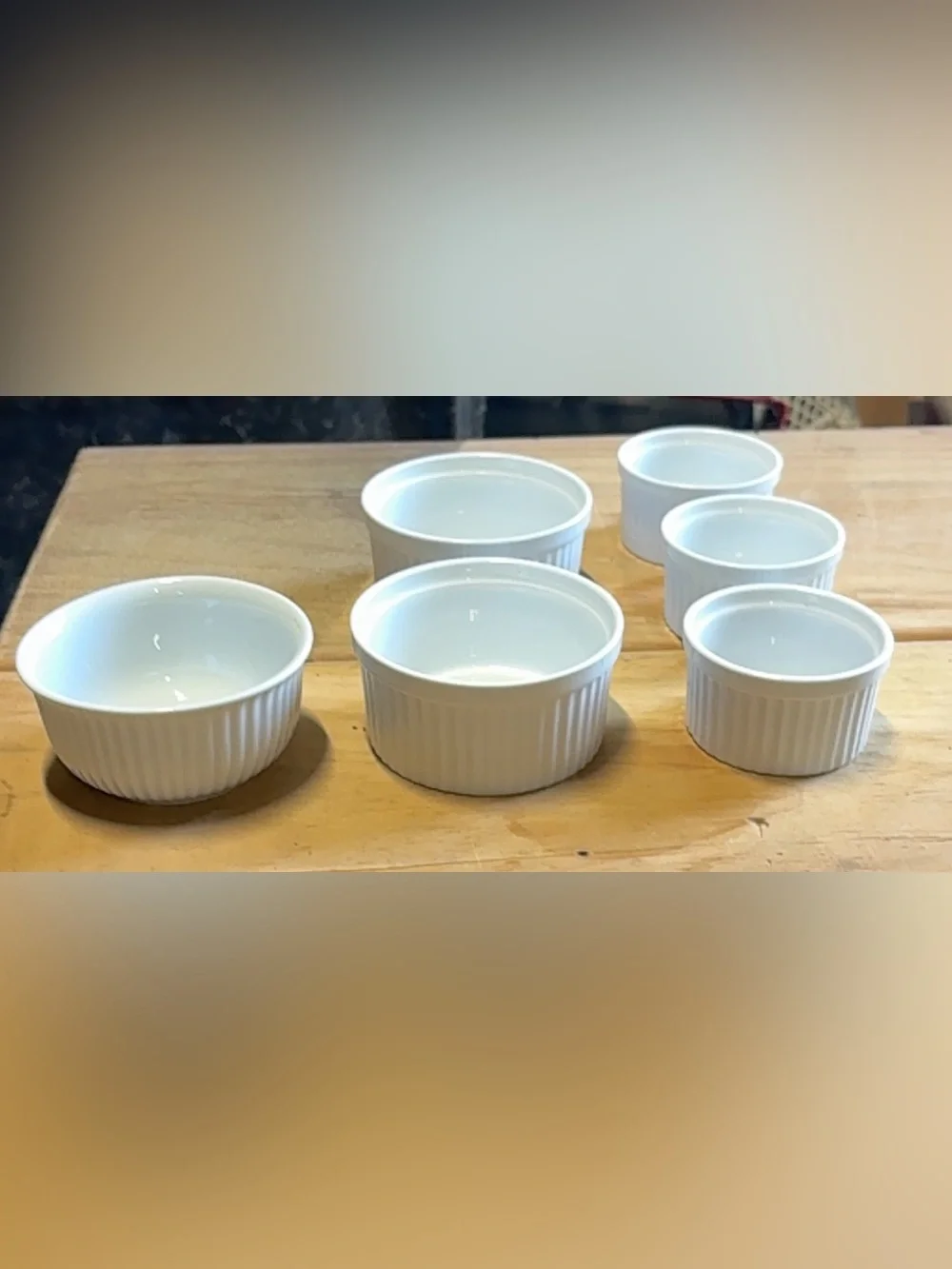 Vintage Pier 1 White Ceramic Ramekin Set of 6