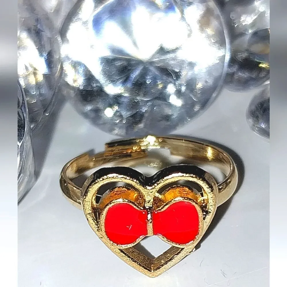 Super cute girls jeweled adjustable ring