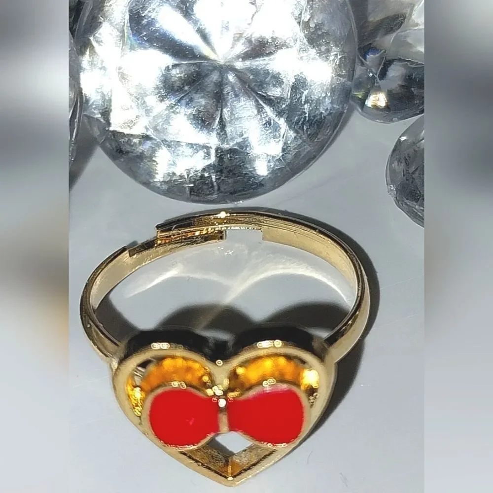 Super cute girls jeweled adjustable ring