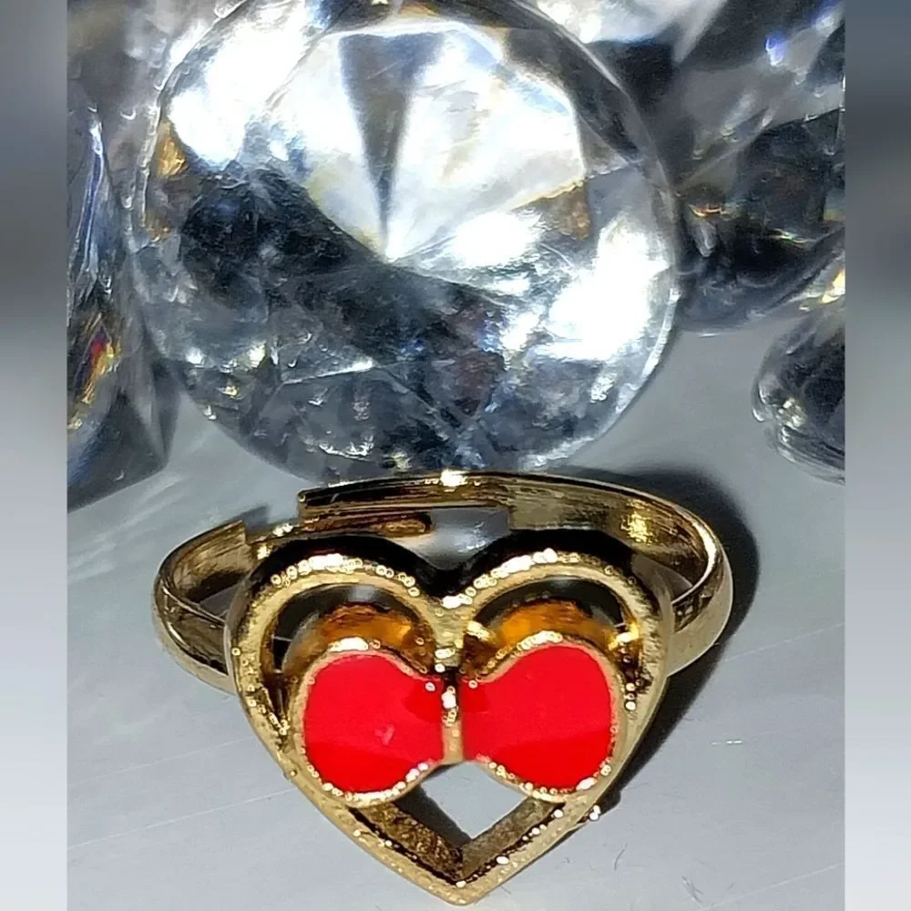 Super cute girls jeweled adjustable ring