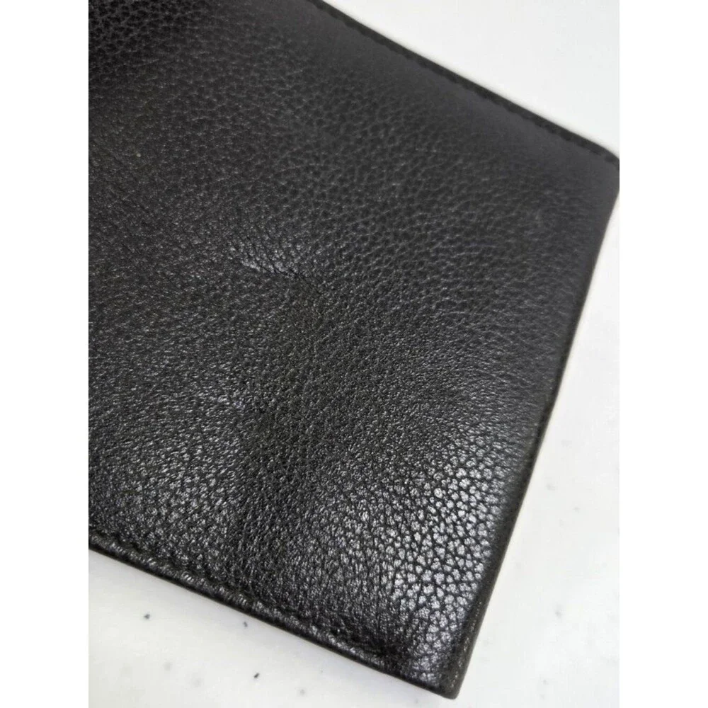 Emanuel Ungaro Bifold Wallet Black Gold Tone Mens Leather Vintage Small