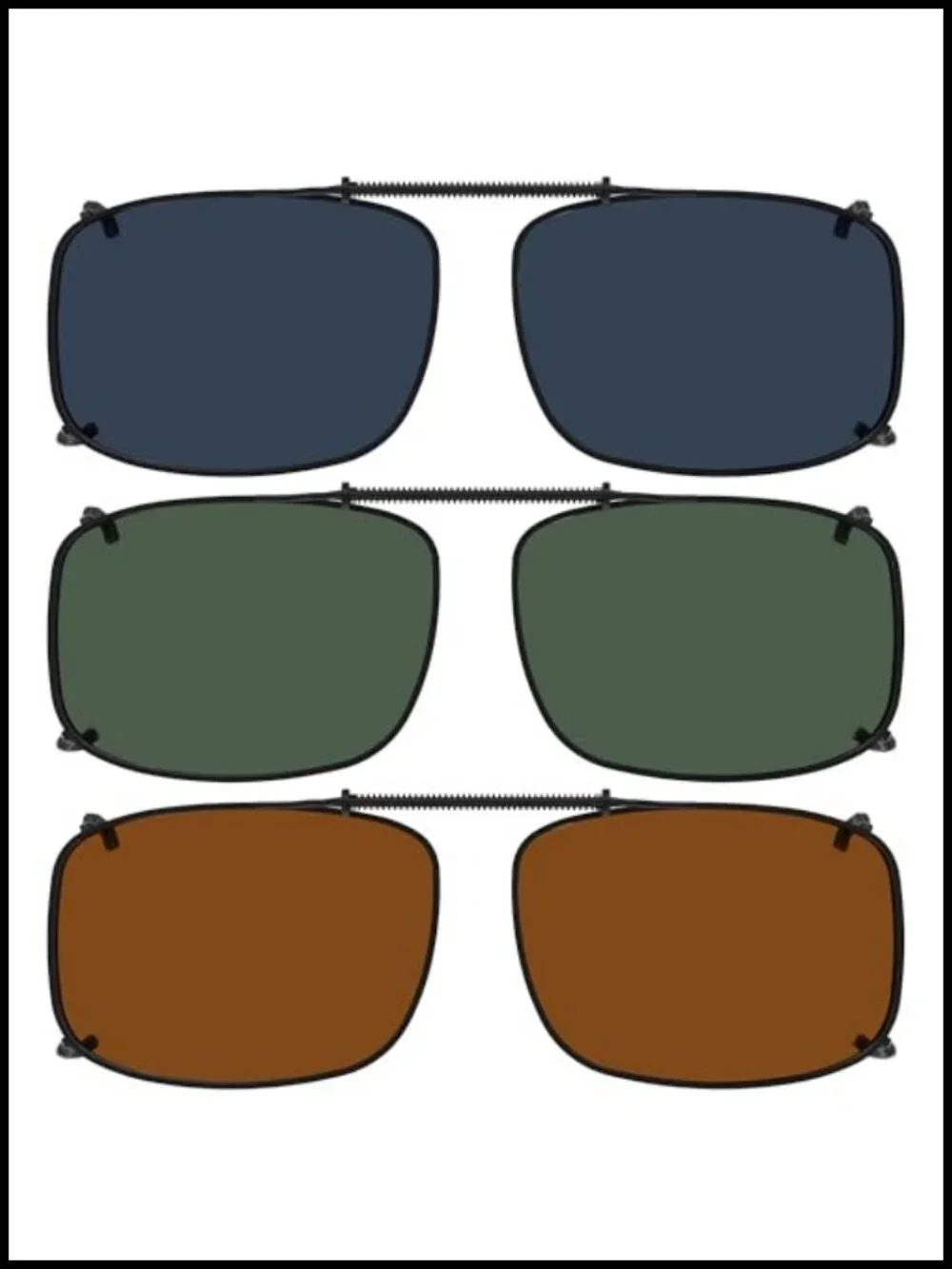 Polarized Clip-On Sunglasses Over Eyeglasses 57x39mm