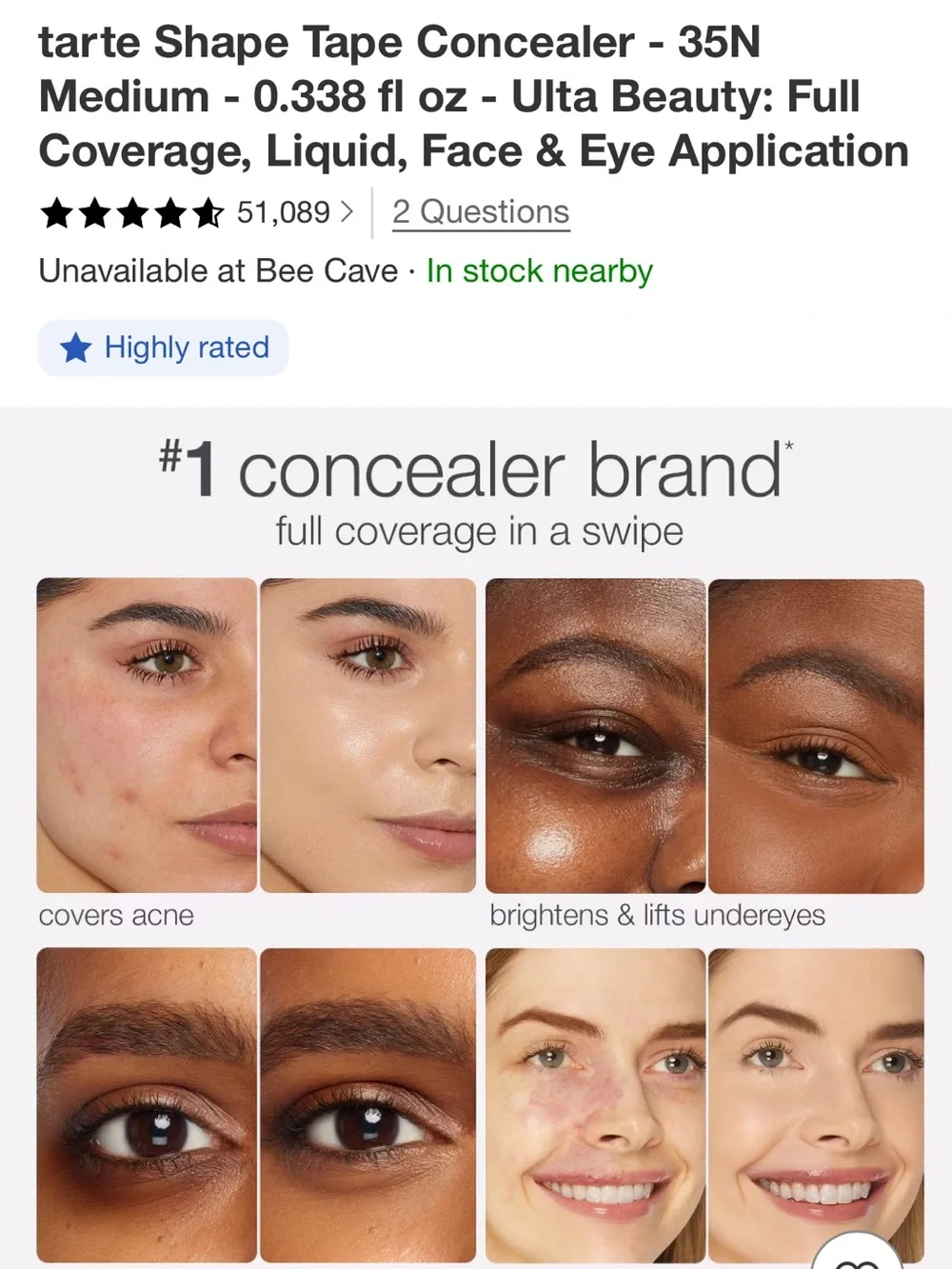 tarte full coverage