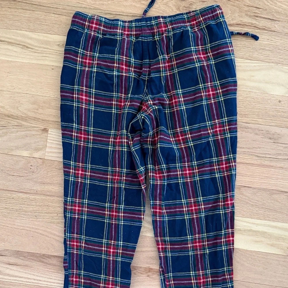 J crew navy/red tartan plaid flannel casual pajama pants men's size Medium