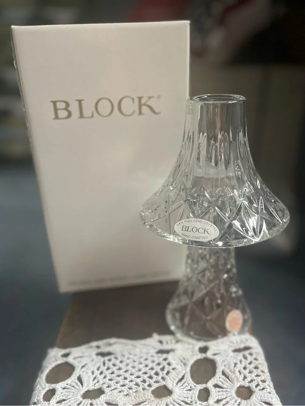 Clear Crystal Hurricane Votive - Clear Fairy Lamp -Only 6 left!