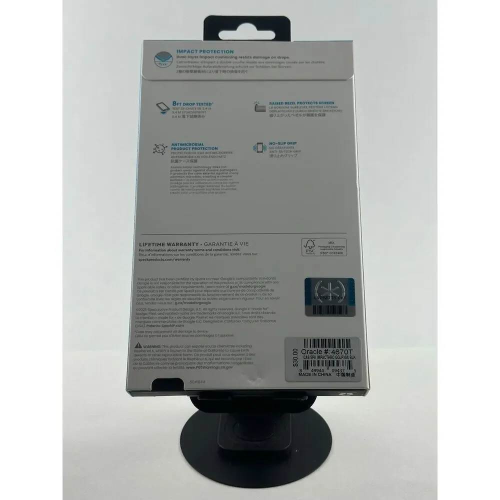 Speck ImpactHero Grip Google Pixel 9a Black Case NWT