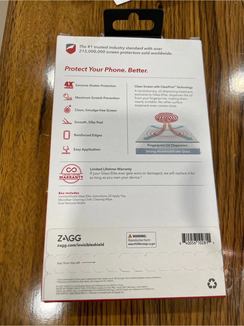 ZAGG Glass Elite Tempered Glass Screen Protector for iPhone 11 Pro / Xs / X