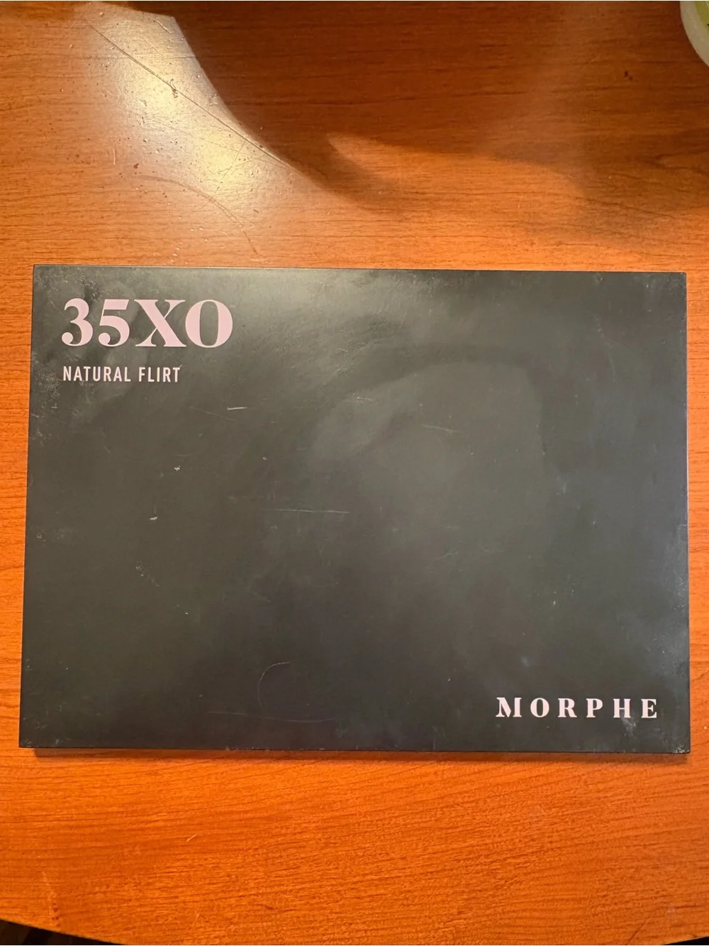 Morphe 35XO Natural Flirt Eyeshadow Palette - Black with Pink Lettering