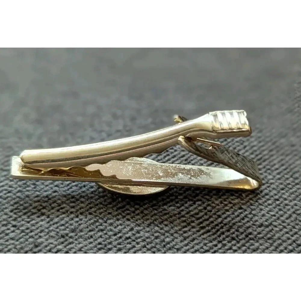Cuff links & Tie Tack Bar Natural Pink Coral 4 PC set Gift Box Gold Tone Hawaii