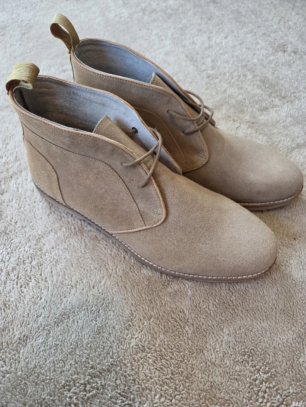 Topman Men's Light Tan Suede Chukka Boots