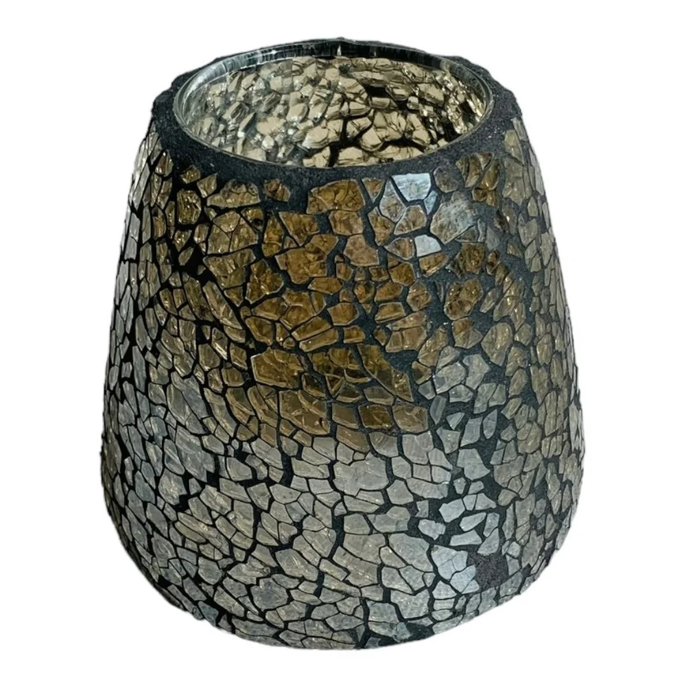 Amber mosaic glass