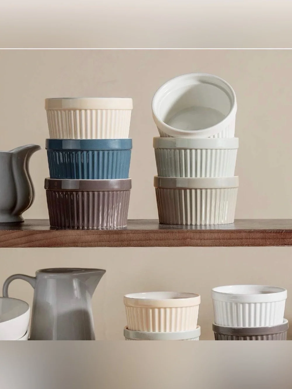 NEW DOWAN Ramekins - Set of 6 Oven-Safe Porcelain Ramekins, 4oz
