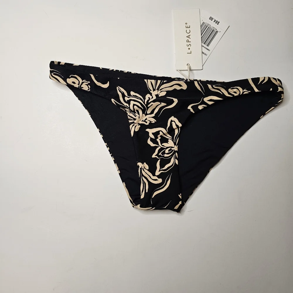 ​NWT L*Space Camacho Mystic Magnolia Ribbed Floral Bikini Bottom Size XS US 4