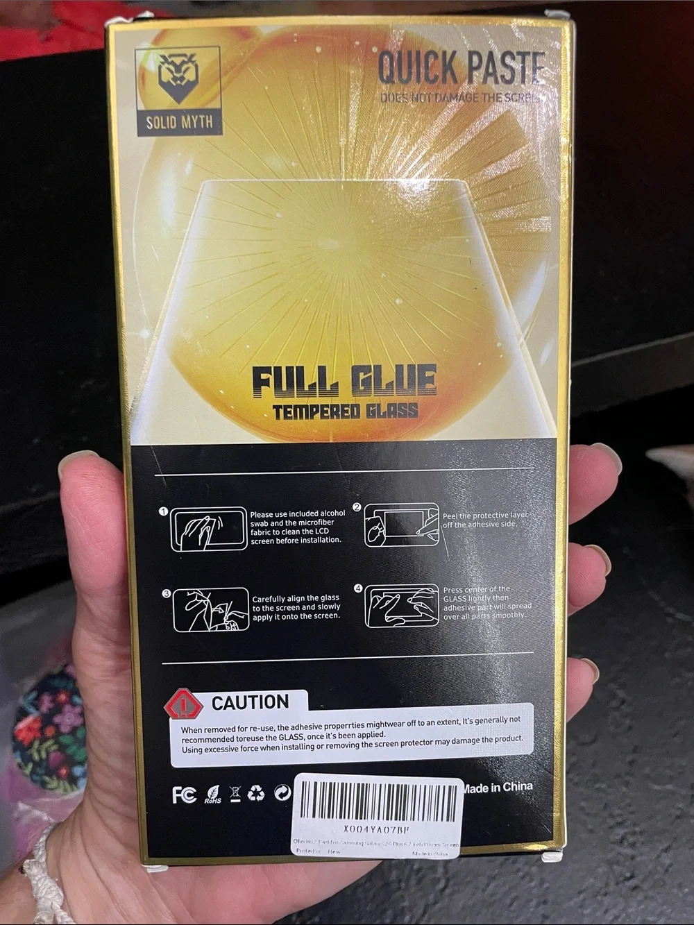 S26Plus Privacy Tempered Glass Screen Protector - Black/Gold