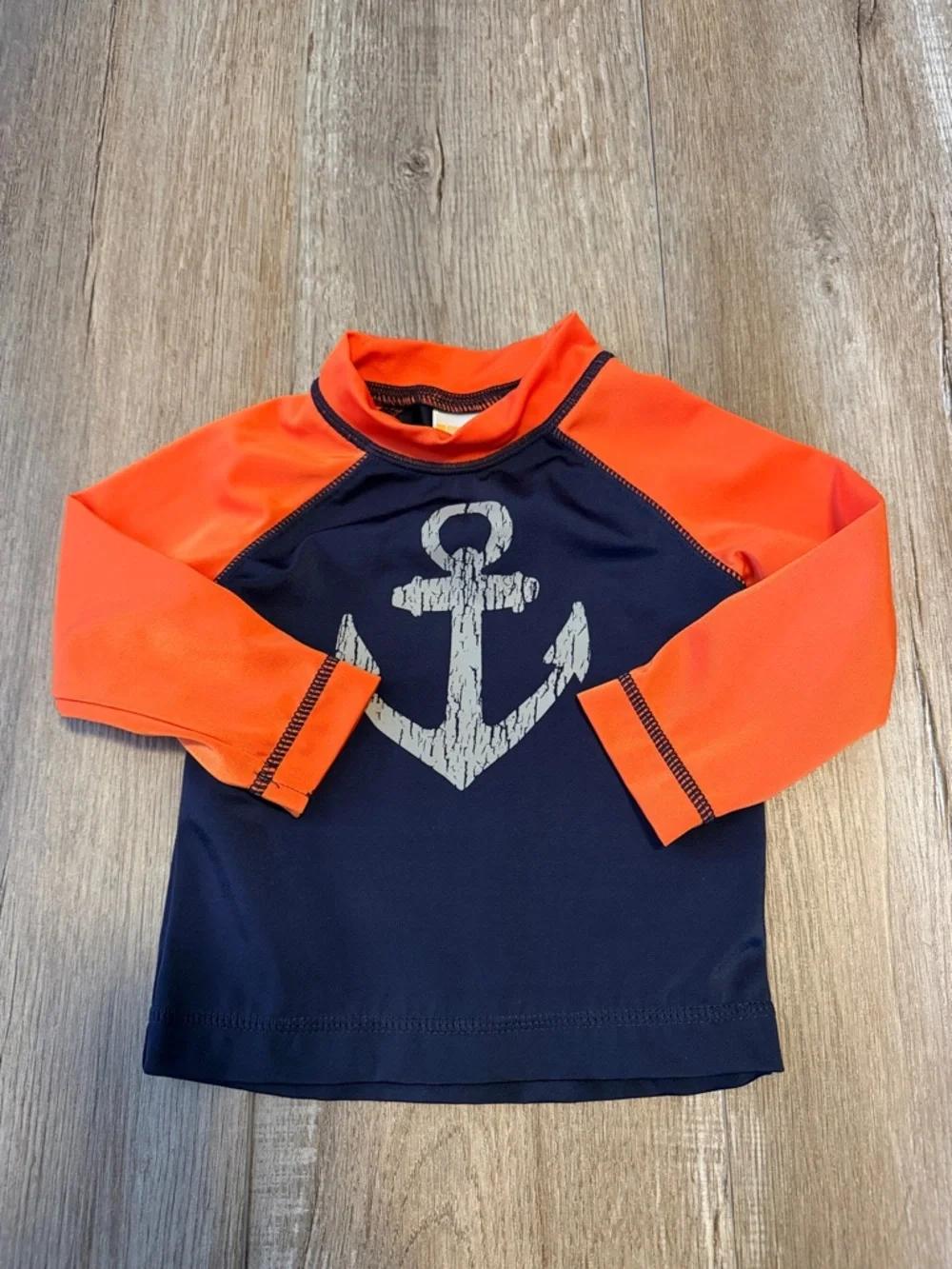 Gymboree Kids Rash Guard Swim Shirt - Navy and Orange