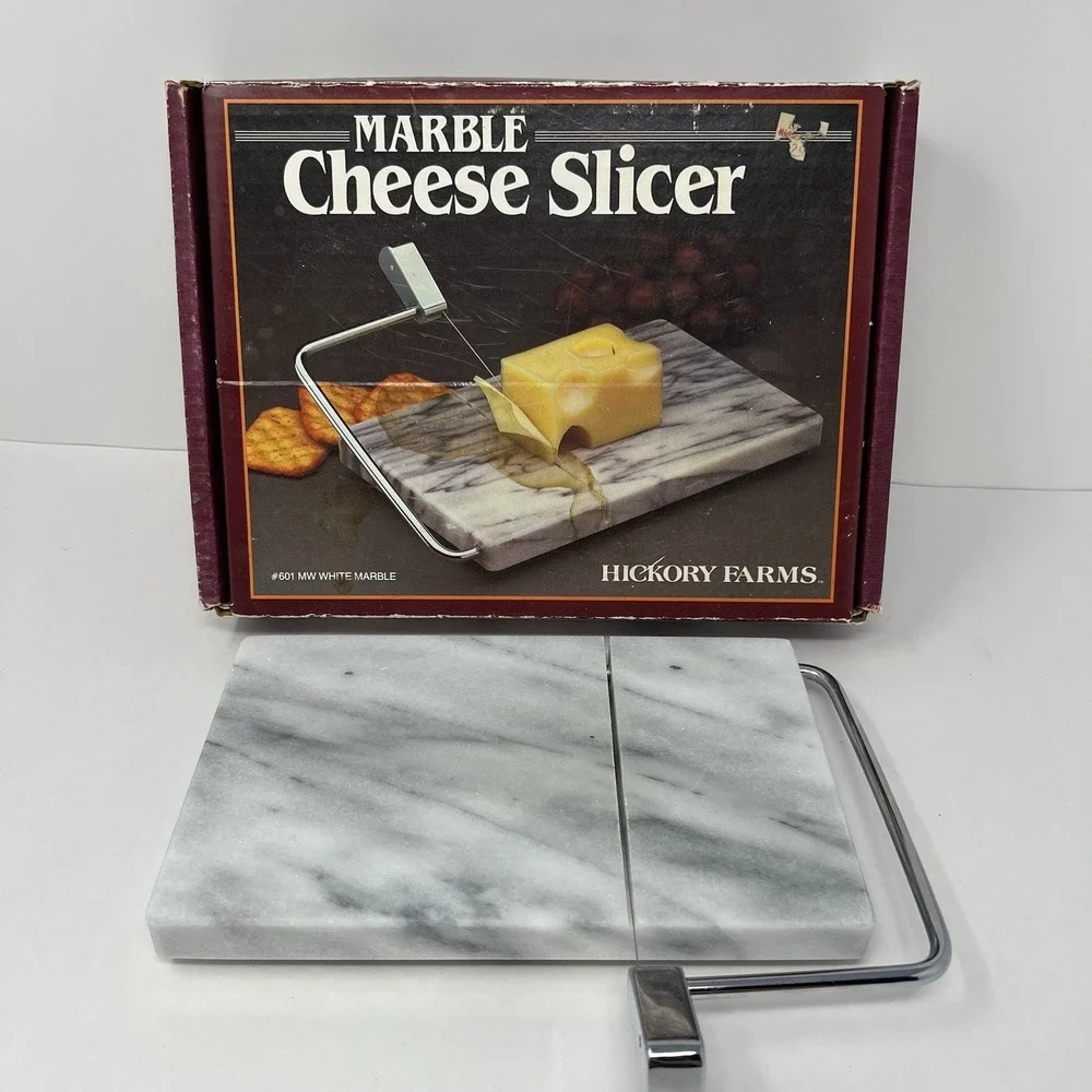 Hickory Farms Marble Cheese Slicer Gourmet #601 White USA Vintage Kitchen Tool