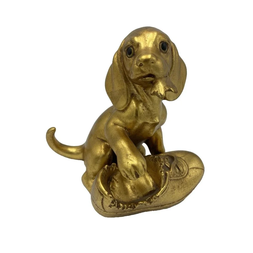 Vintage MCM  Freeman McFarlin Rutledge 859  Gold Leaf ‎ Puppy Dog w/Shoe