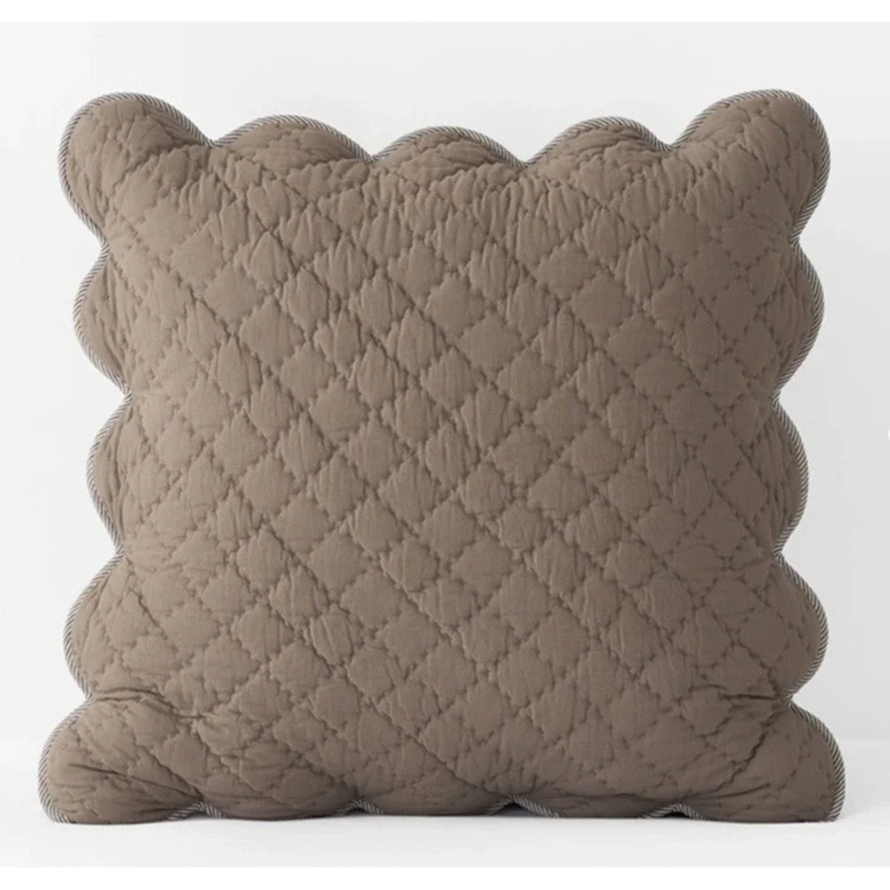 The Company Store Quilted Scallop Euro Sham Pinecone 26 in X 26 in