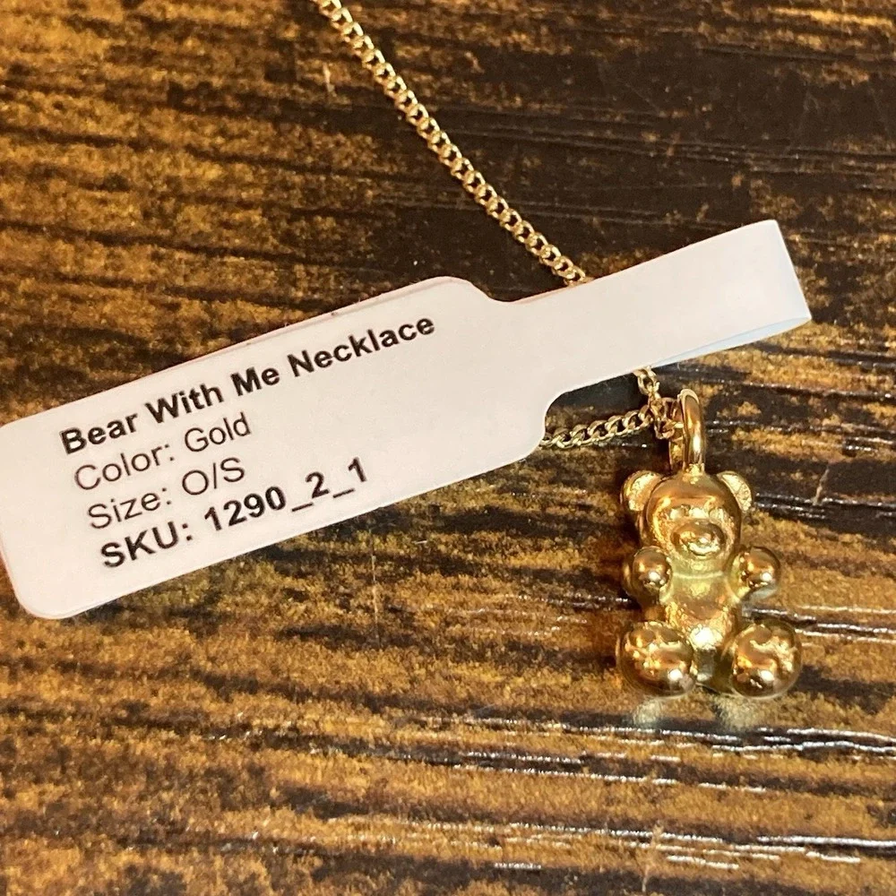Hey Harper Bear With Me Mini Teddy Bear Necklace 17.7
