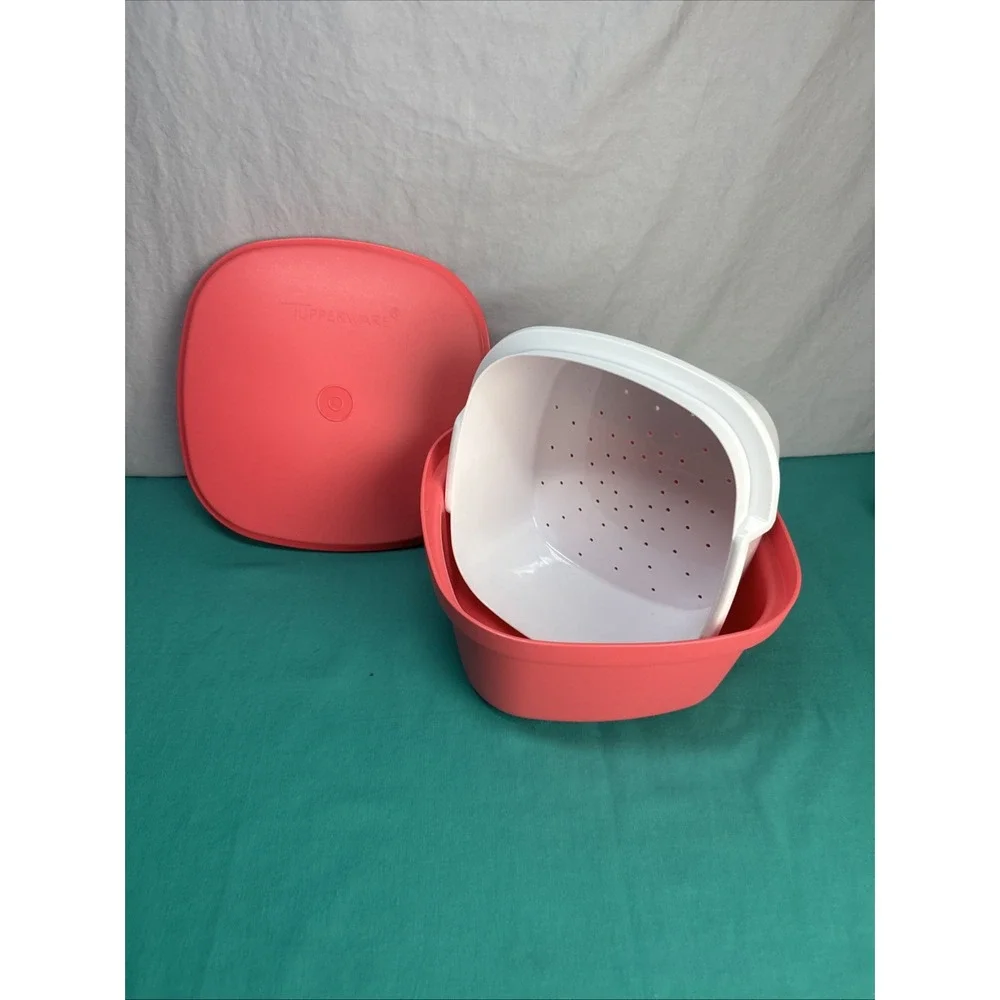 Tupperware Multi Server 2.8L Cristal Flash Colander Insert Pink With White New