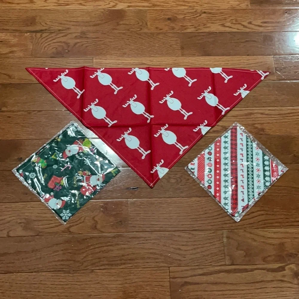 Set/3 Christmas dog bandanas
